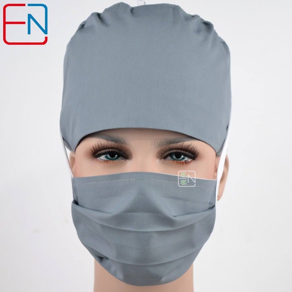 Hennar surgical caps for doctors and nurses caps,T/C scrub caps in  grey