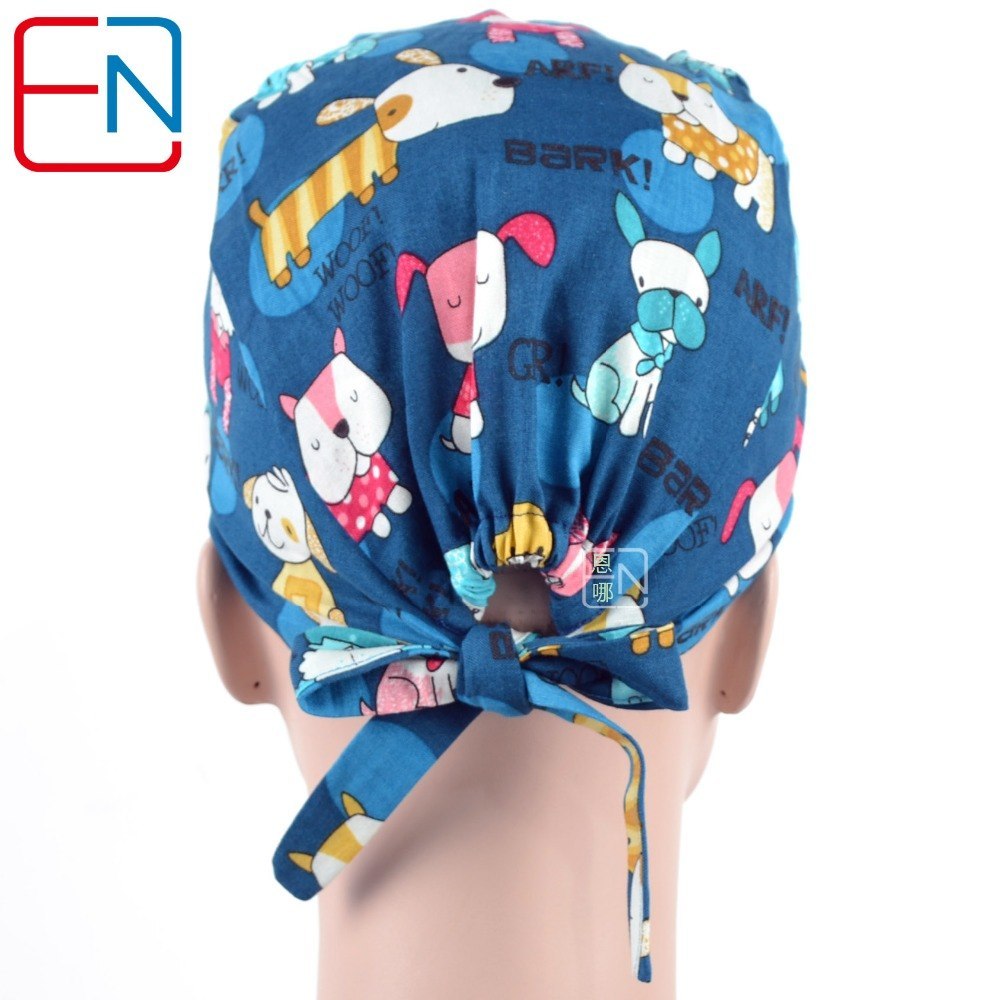 long hair medical scrub hats with sweatband