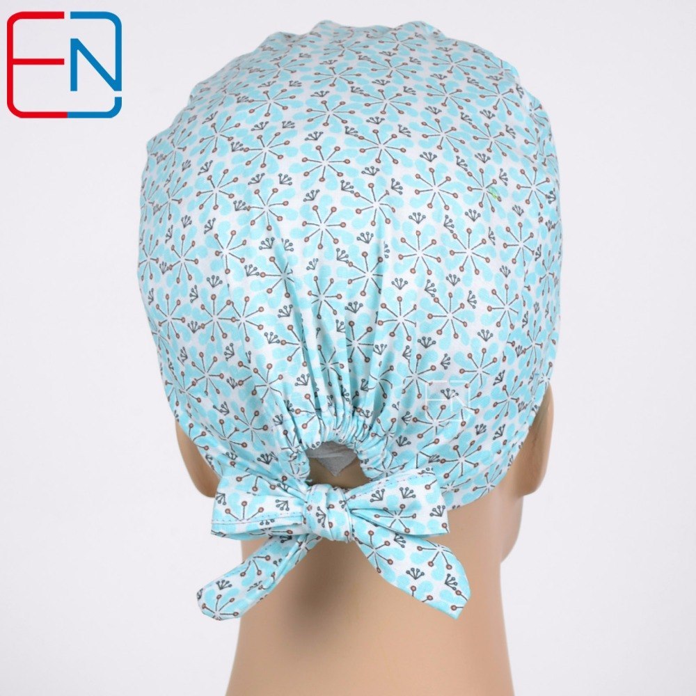  new unisex surgical caps 100% cotton with sweatbands snow flowers with two sizes to fit different size xuehua