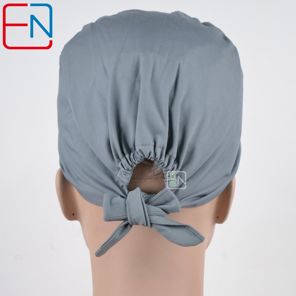 Hennar surgical caps for doctors and nurses caps,T/C scrub caps in  grey