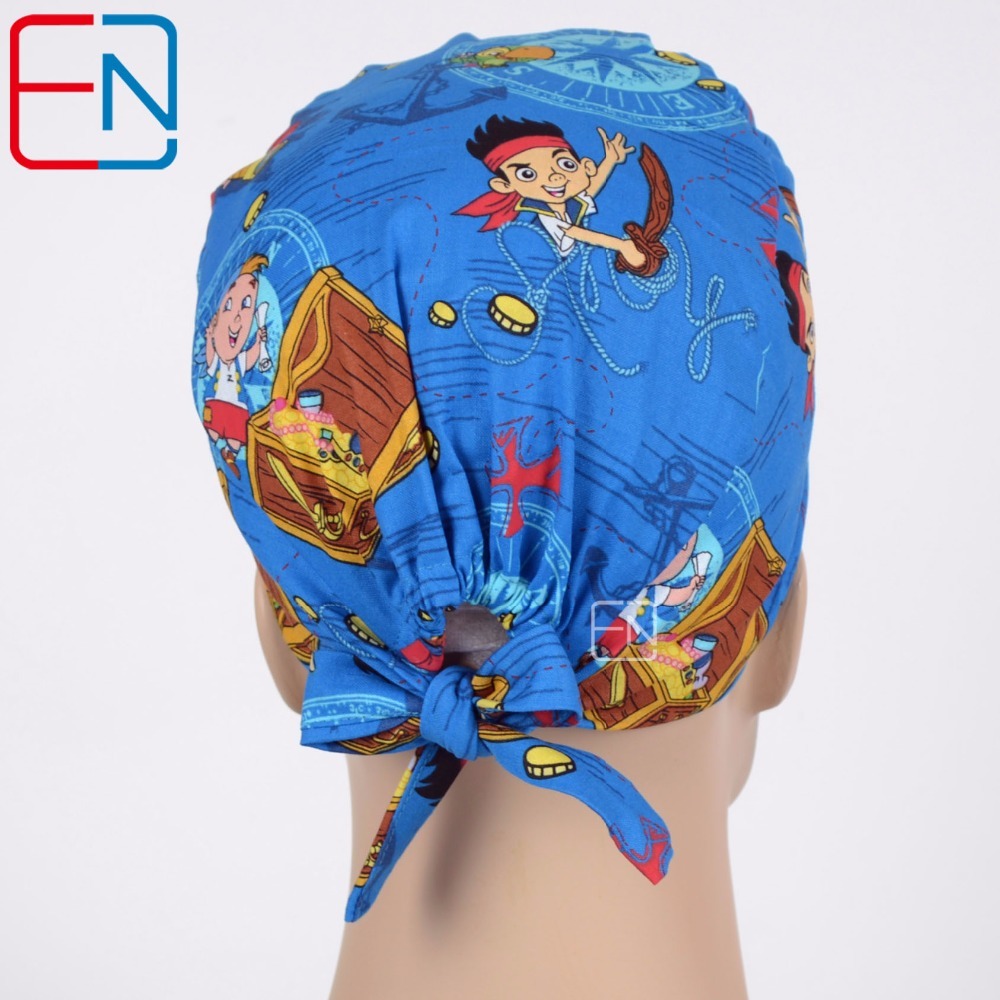 new unisex surgical caps 100% cotton with sweatbands snow flowers with two sizes to fit different size haidaoqibing