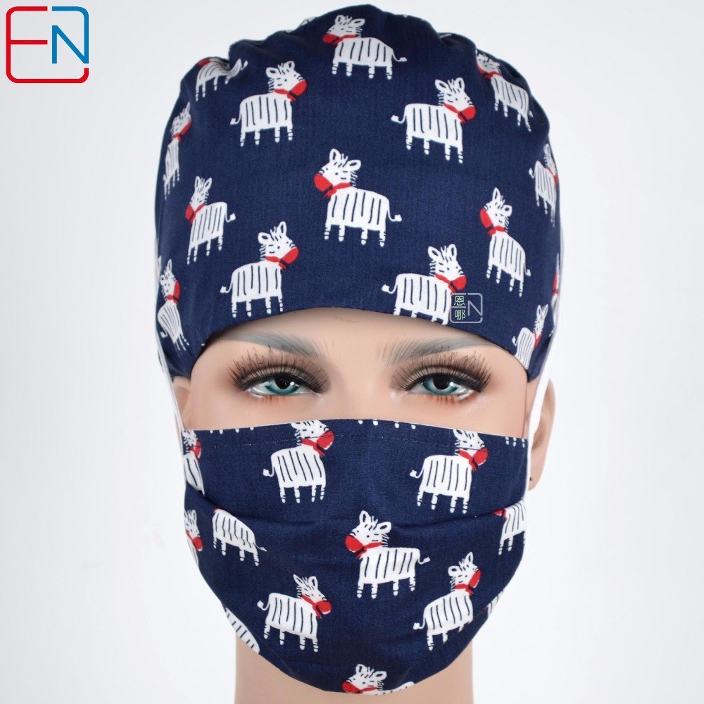 high quality medical caps in dark blue with zebra ,3 sizes for choices