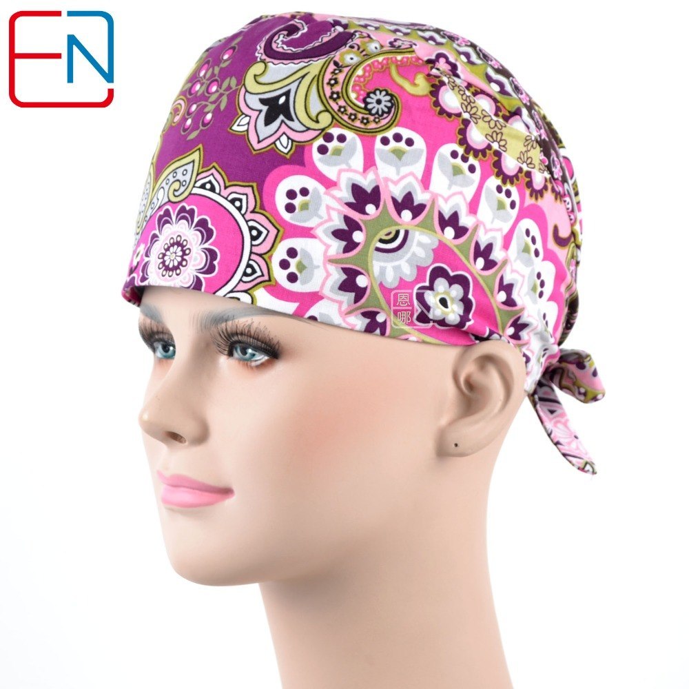 long hair surgical cap for doctors and nurses special hat and cap cotton printed cap  free shipping