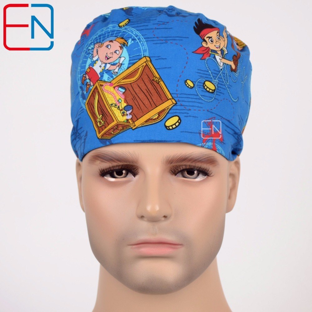 new unisex surgical caps 100% cotton with sweatbands snow flowers with two sizes to fit different size haidaoqibing