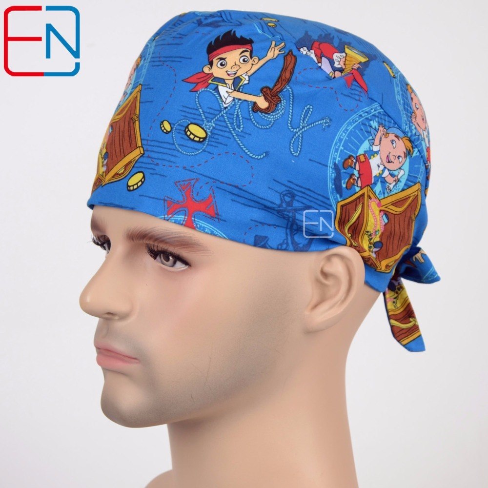 new unisex surgical caps 100% cotton with sweatbands snow flowers with two sizes to fit different size haidaoqibing