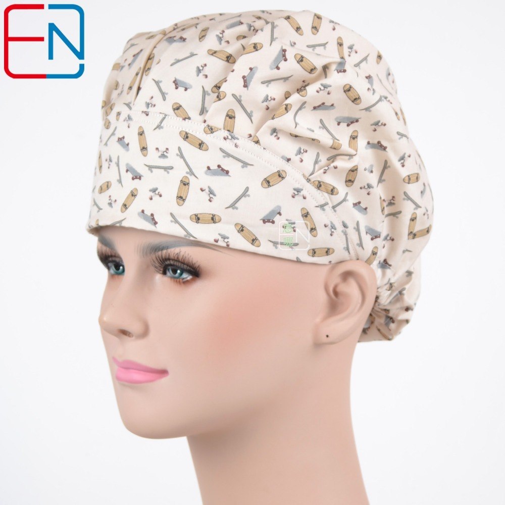 11 Prints Hennar new Surgical caps doctors and nurses cap Hand-painted flower