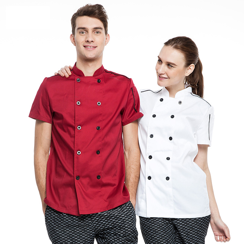 Top quality cook coat with breath material