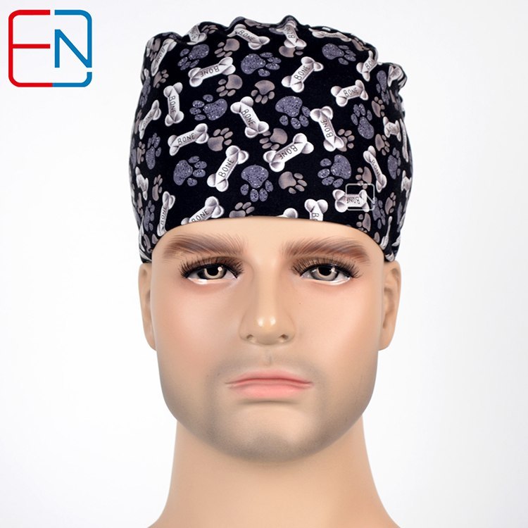 Surgical caps for doctors and nurses 100% cotton Cap and short hair  with Sweatbands