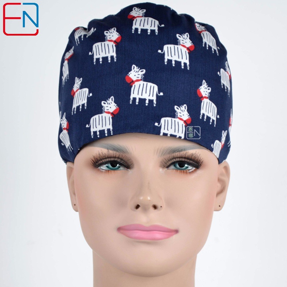 high quality medical caps in dark blue with zebra ,3 sizes for choices