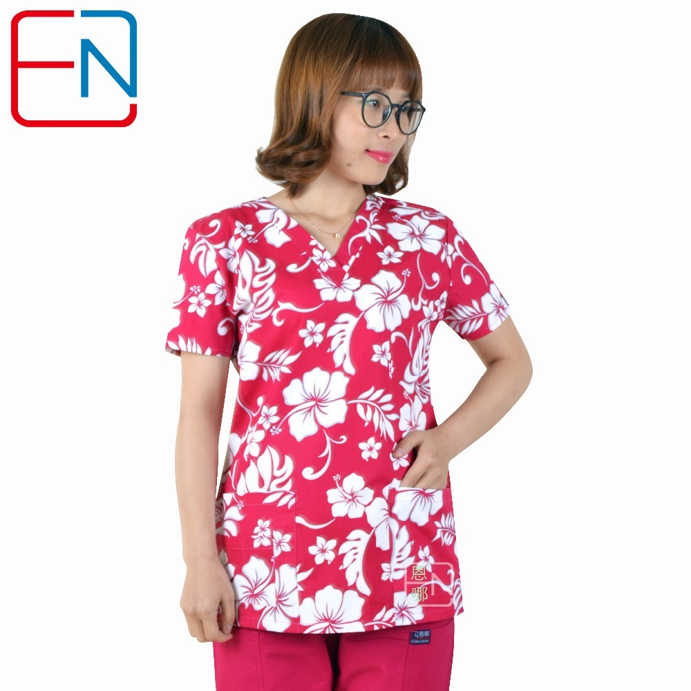 Hennar scrub tops in 100% cotton ,women scrub tops,women medical uniforms STRETCHY MATERIALS