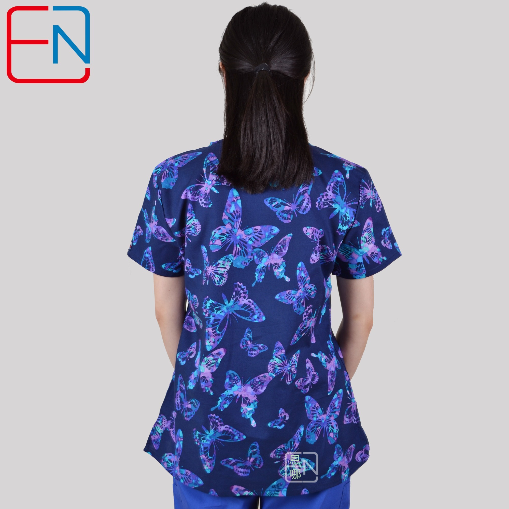 Hennar Women Scrub Tops Clothes Medical Uniforms Scrub Tops Medical Scrub Print Short Sleeve Surgical Doctors Dental Nurse Tops