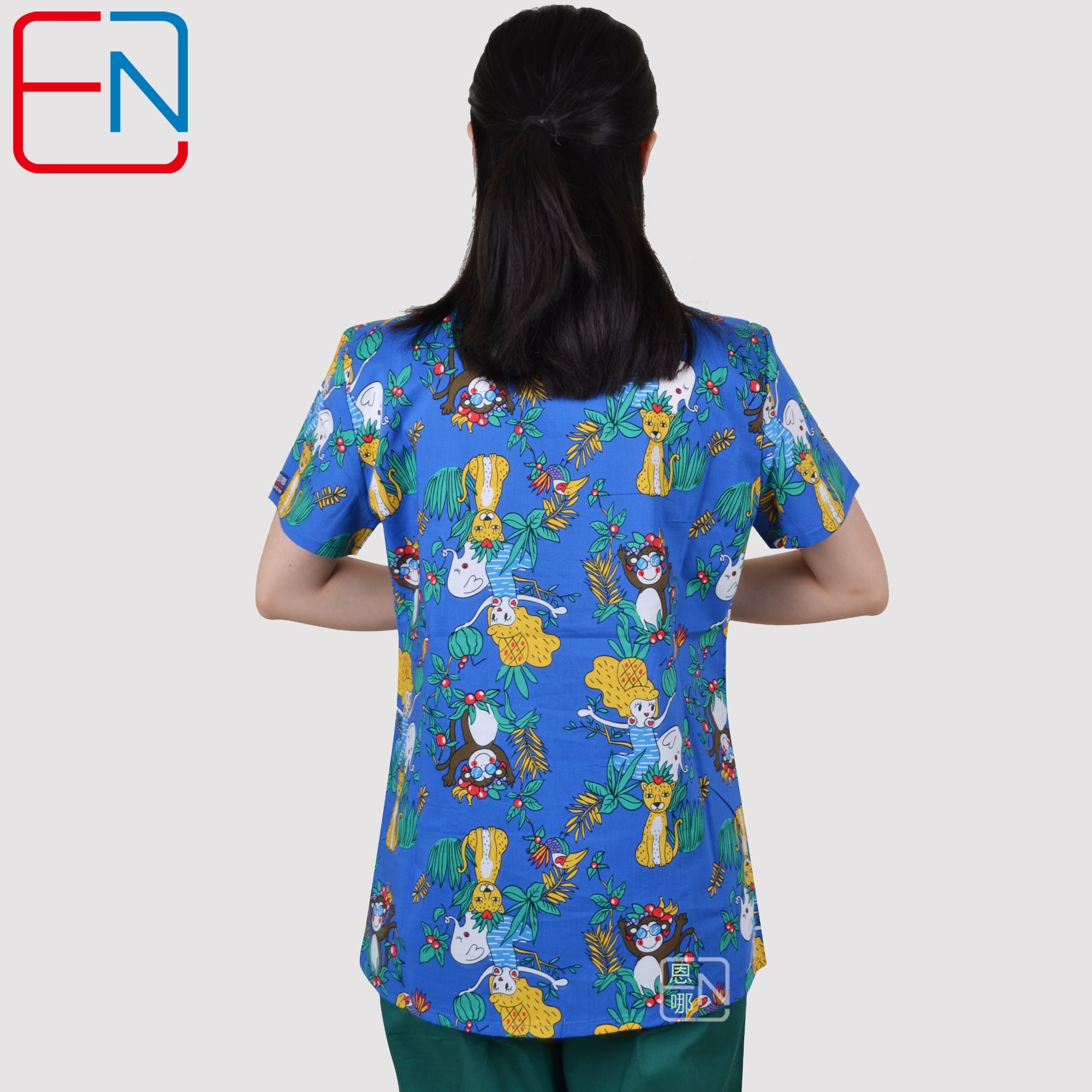 10 Prints Hennar Women medical scrub tops in 100% cotton scrubs,women scrub tops,women medical uniforms