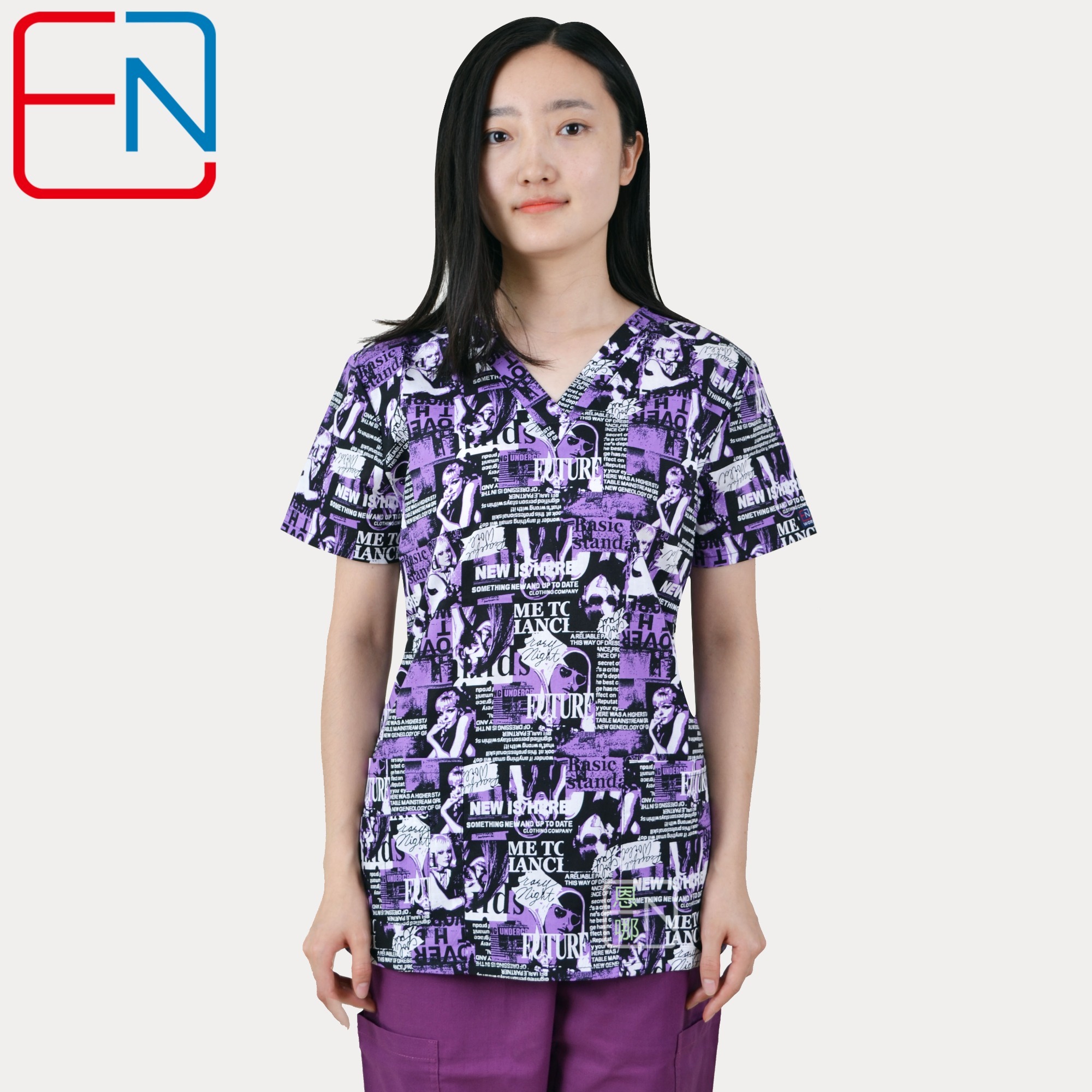 10 Prints Hennar Women medical scrub tops in 100% cotton scrubs,women scrub tops,women medical uniforms