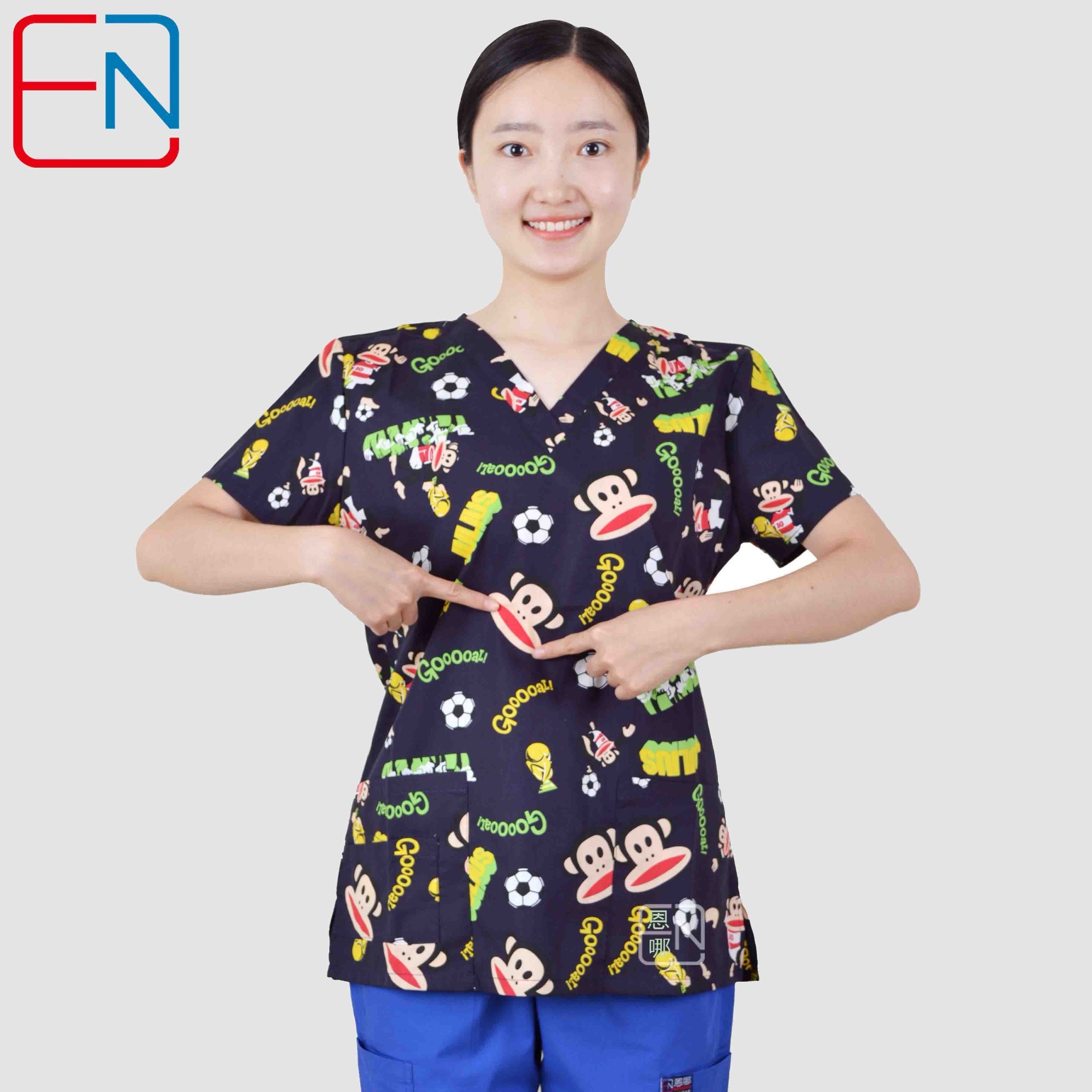 Hennar Women medical scrub tops in 100% cotton scrubs,women scrub tops,women medical uniforms