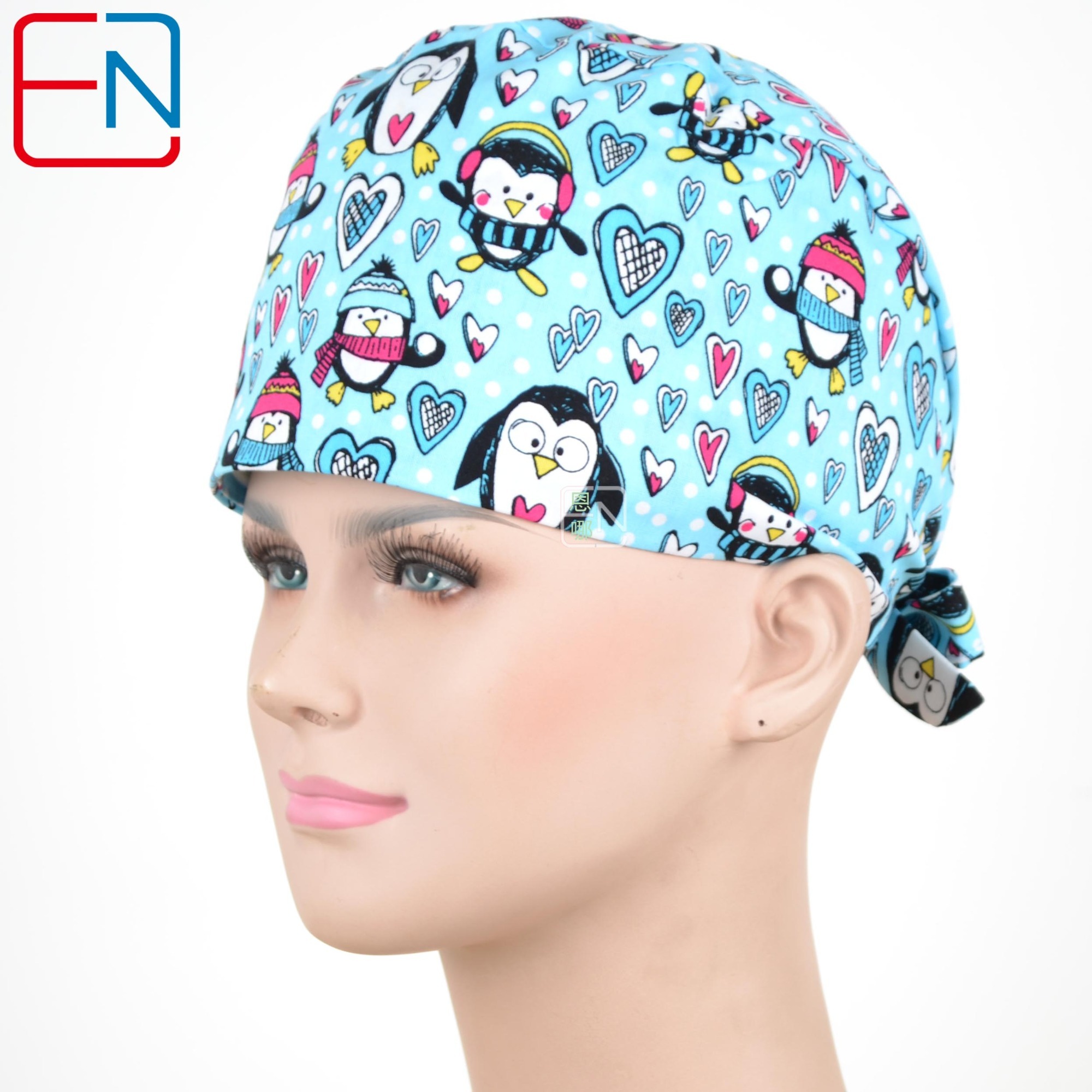 Hennar medical caps for women in light blue