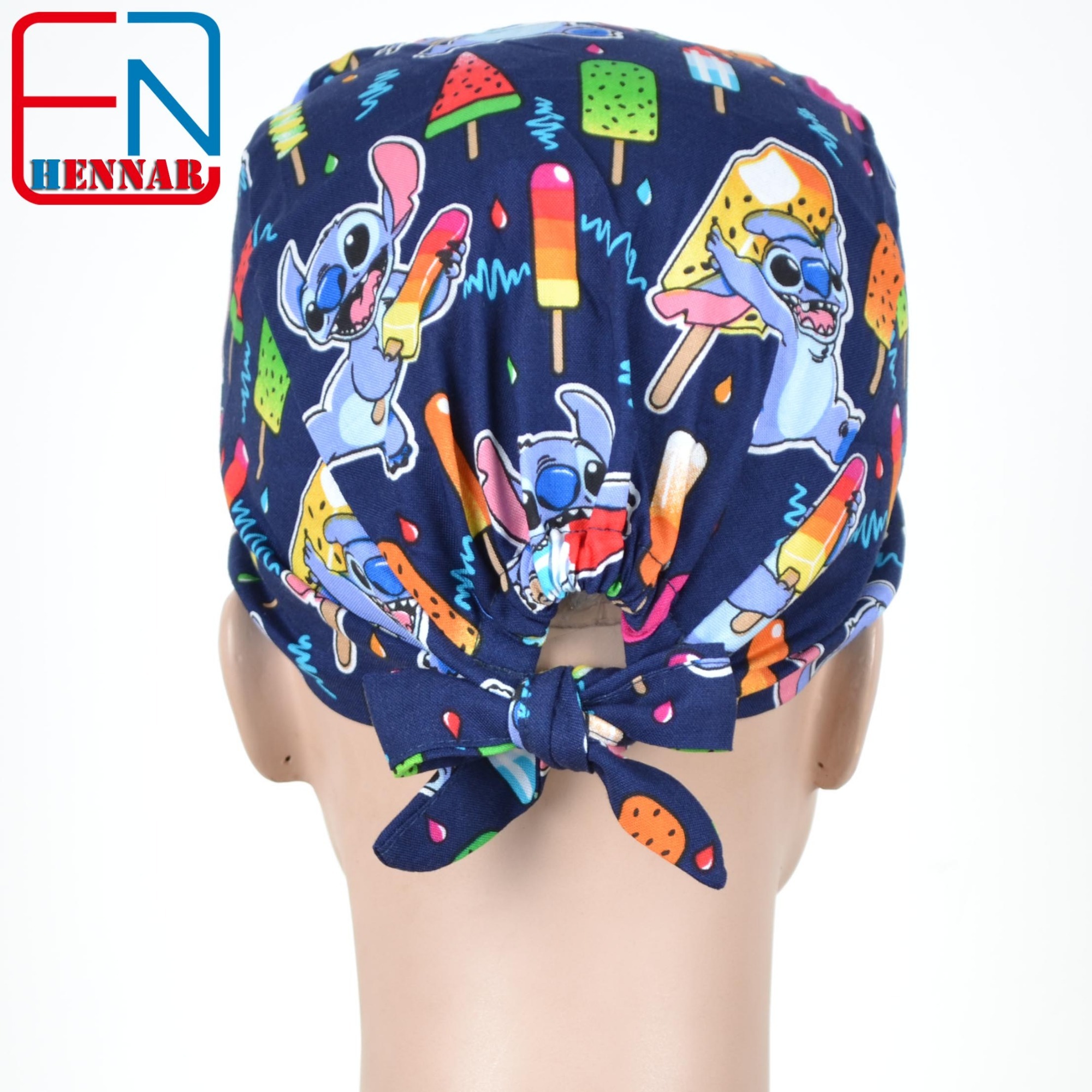 women surgical caps in pink with stitch,women medical caps in 100% cotton