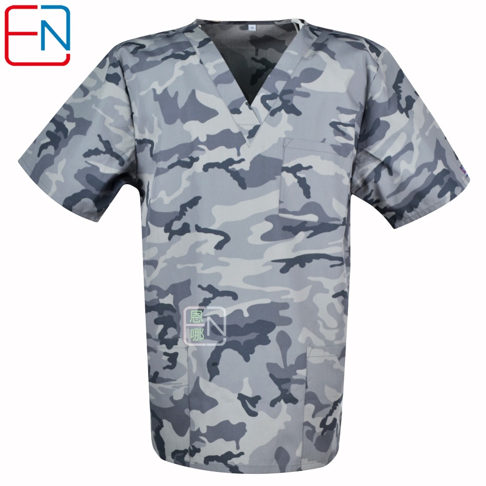 Men medical uniforms,camouflage colour scrub tops for men