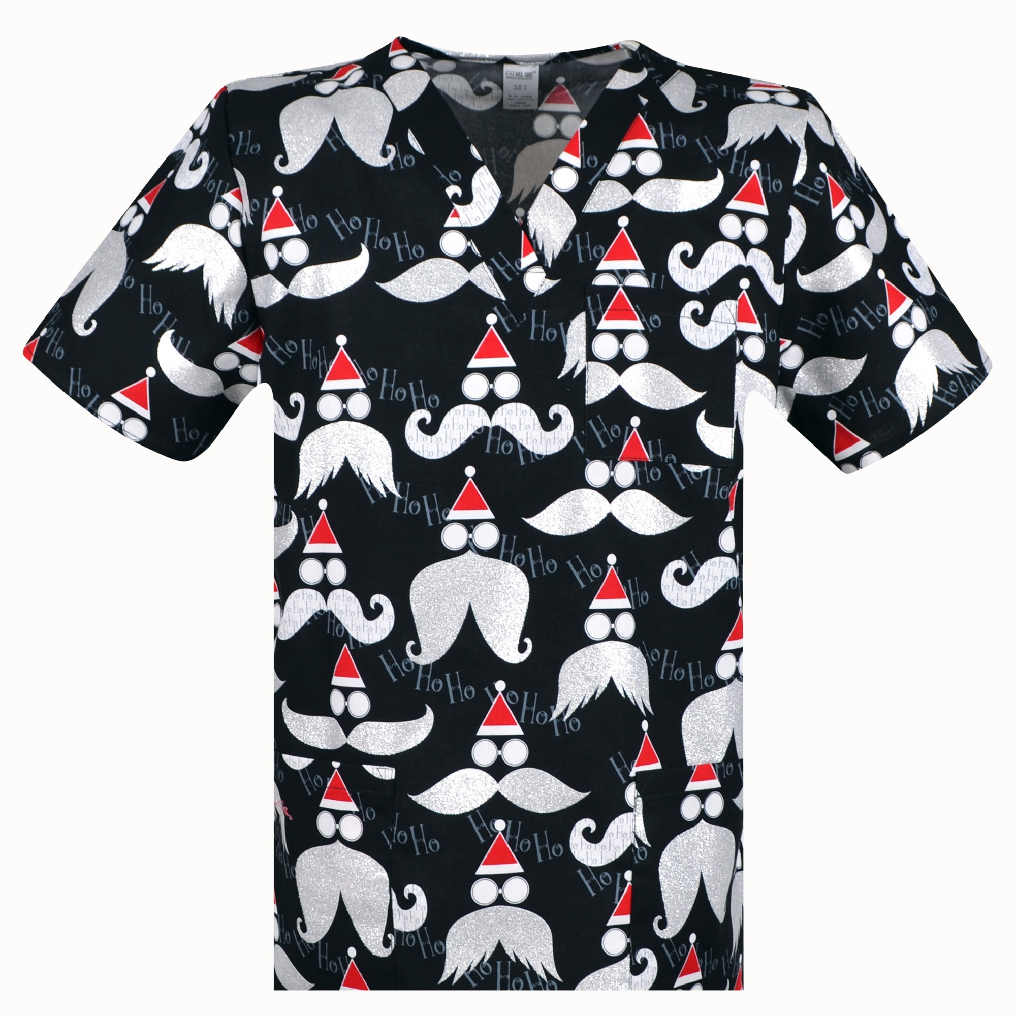 Unisex Medical Scrub  top for men and women with Christmas print S-6XL