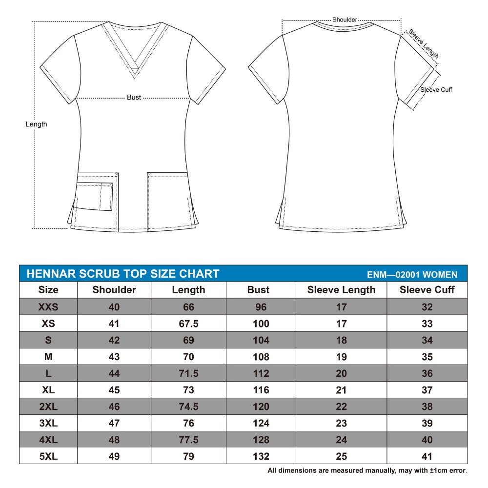10 Prints In Hennar Women Stretchy Medical Scrub Top With V-Neck 100% Cotton Print Surgical Medical Uniforms Hospital Nurse Scrub Tops