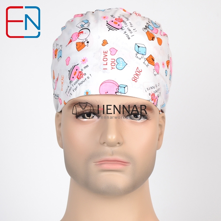 top quality blue medical caps ,surgical caps in 100% cotton with night olws