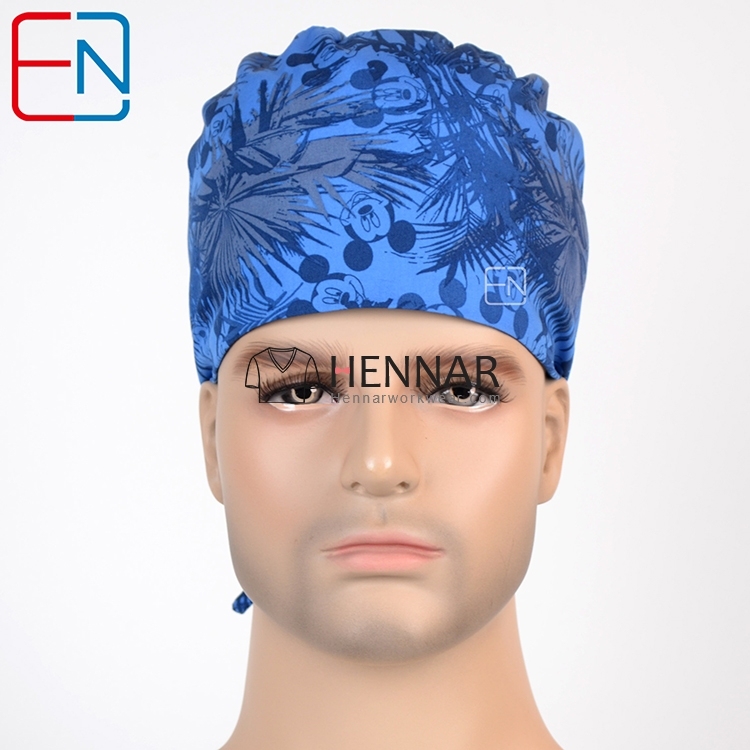 top quality blue medical caps ,surgical caps in 100% cotton with night olws