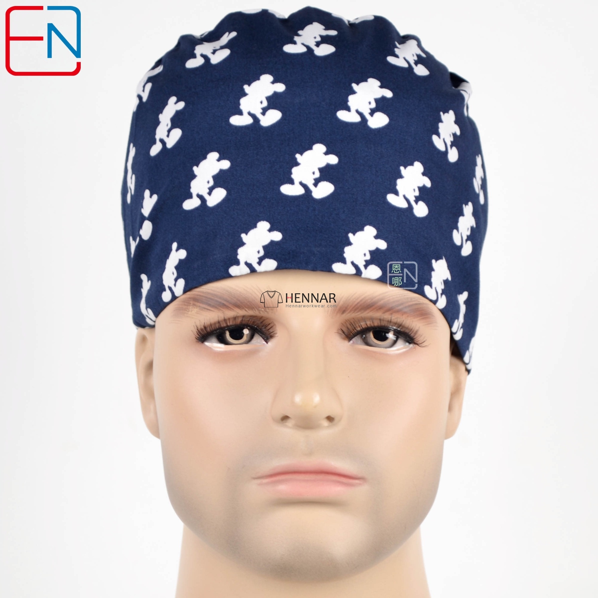 New Surgical Caps Medical Newly Surgical Scrub Caps Mask For Men Women With Sweatband 100% Cotton Medical Caps Printed Unisex