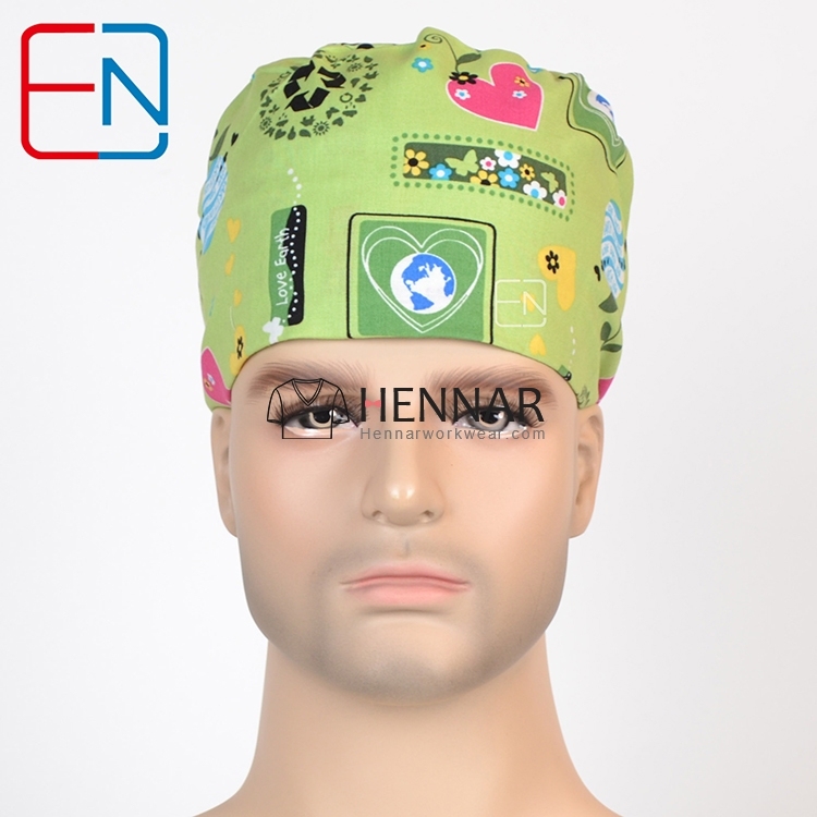 top quality blue medical caps ,surgical caps in 100% cotton with night olws