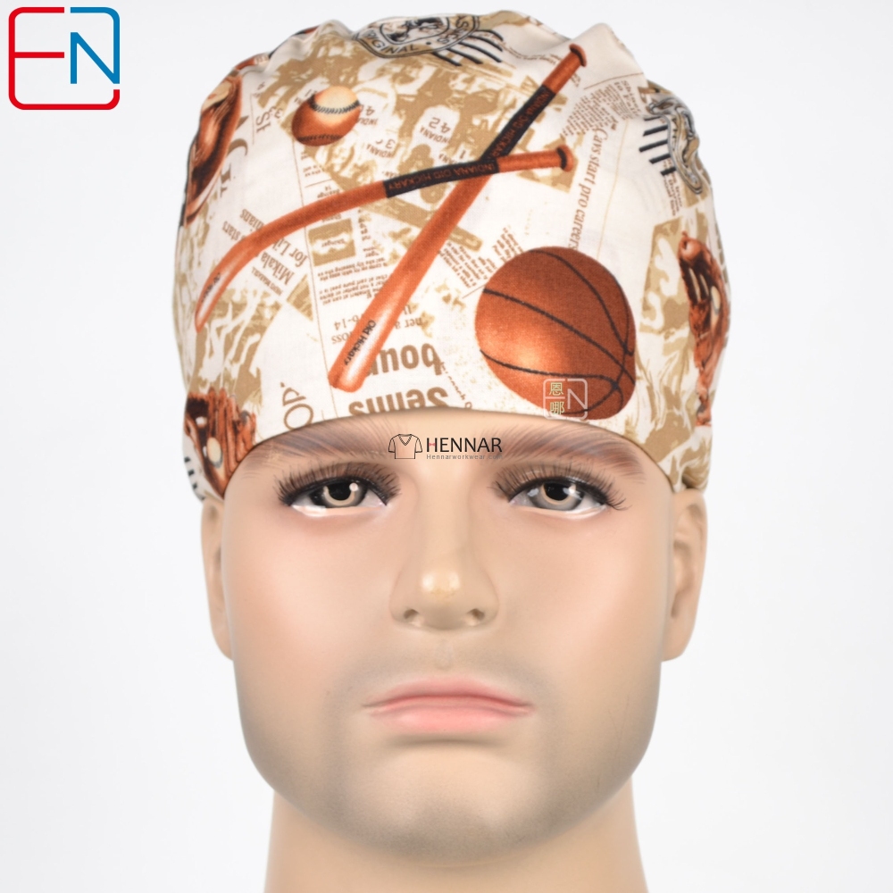 New Surgical Caps Medical Newly Surgical Scrub Caps Mask For Men Women With Sweatband 100% Cotton Medical Caps Printed Unisex
