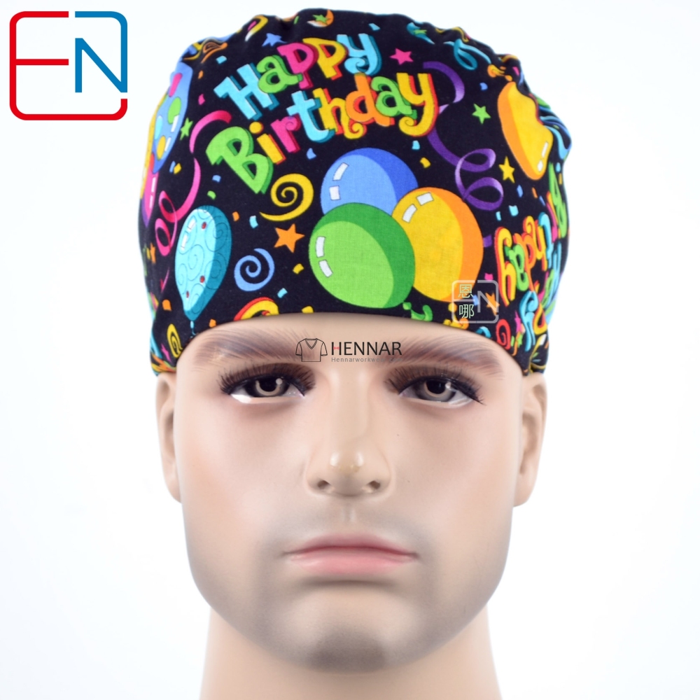9 Prints Hennar Medical Scrub Caps Surgical Caps for short hair men and women with Sweatbands
