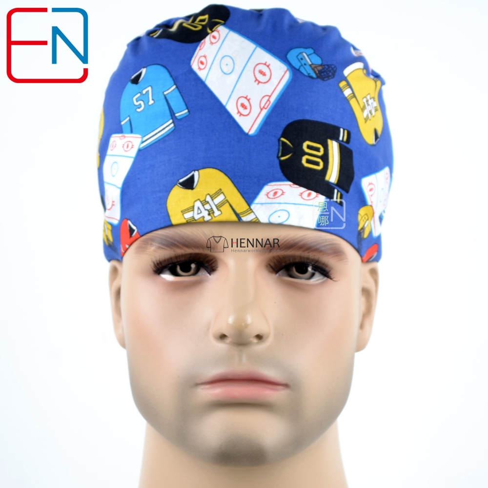 9 Prints Hennar Medical Scrub Caps Surgical Caps for short hair men and women with Sweatbands
