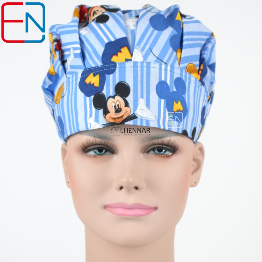 11 Prints Hennar new Surgical caps doctors and nurses cap Hand-painted flower