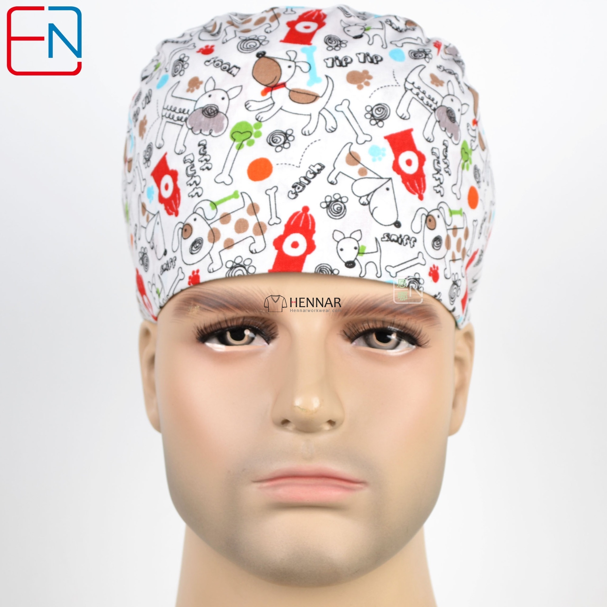 new unisex surgical caps 100% cotton with sweatbands snow flowers with two sizes to fit different size migong