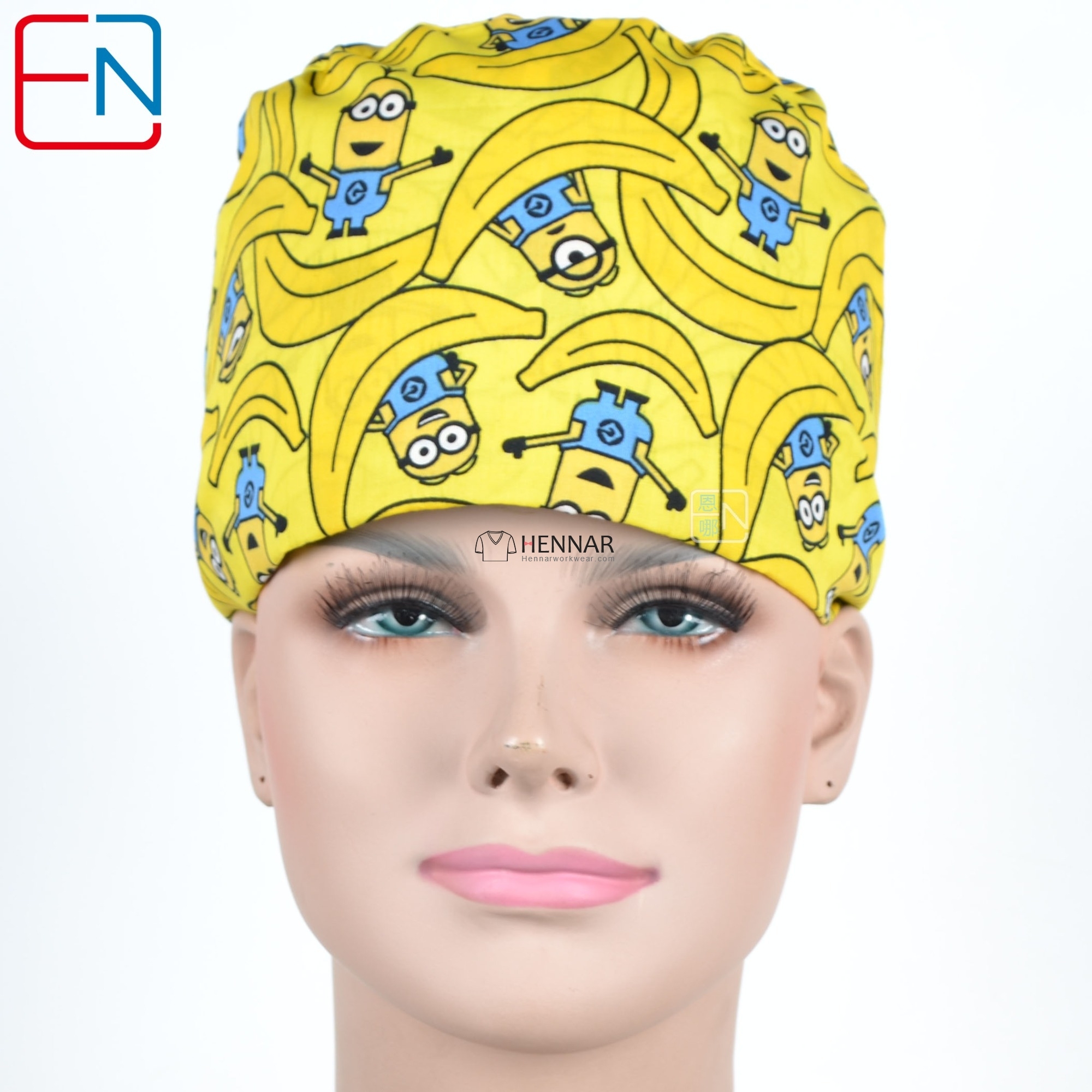 Factory Sales directly big sales medical scrubs in different patterns ,surgical caps 3 sizes scrub caps Mei ya shizhe