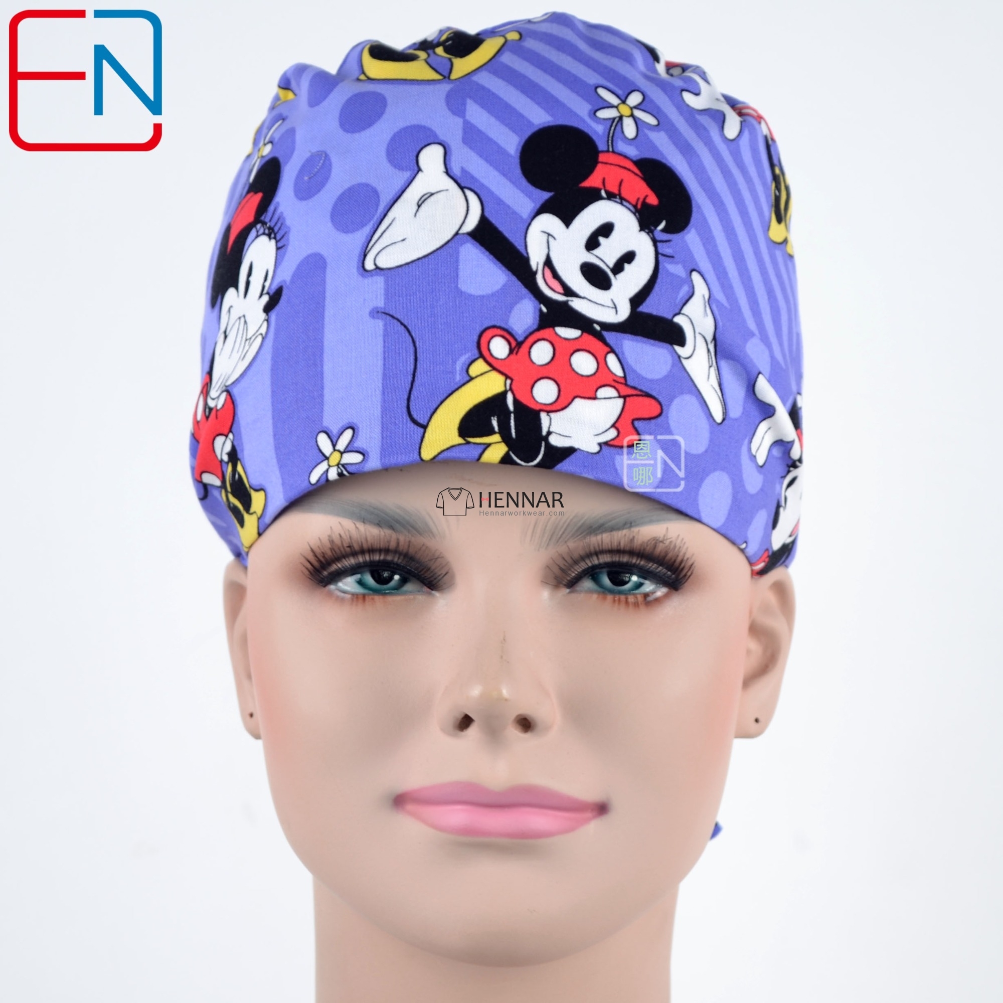 10 Prints Hennar Medical Scrub Cap MEN AND WOMEN 100% Cotton With Sweatband