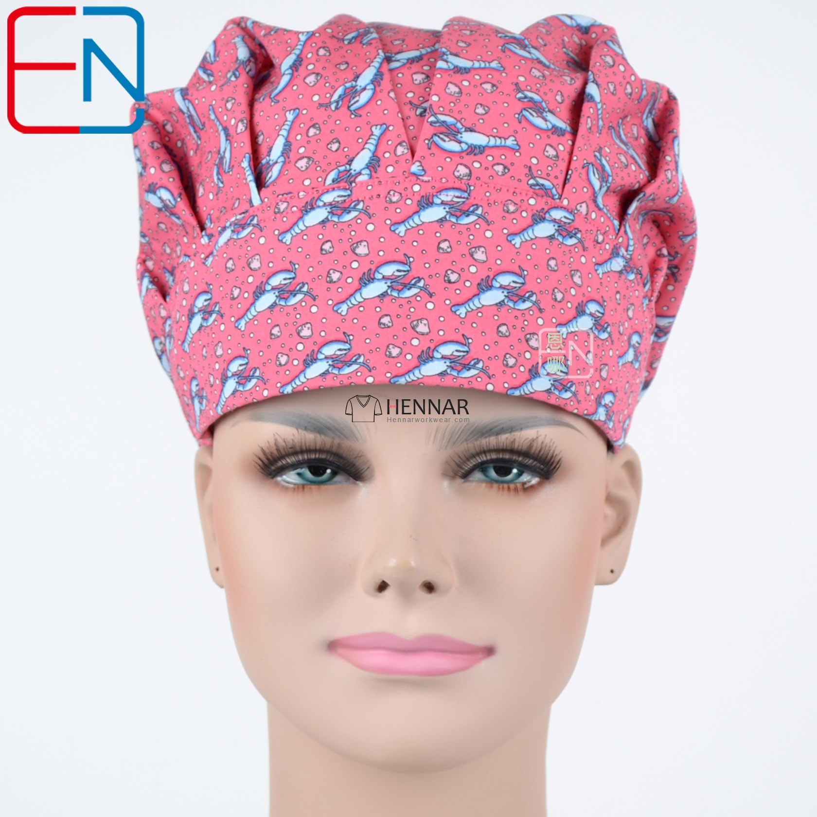 11 Prints surgical bouffant caps nurses caps doctor caps in cotton in black