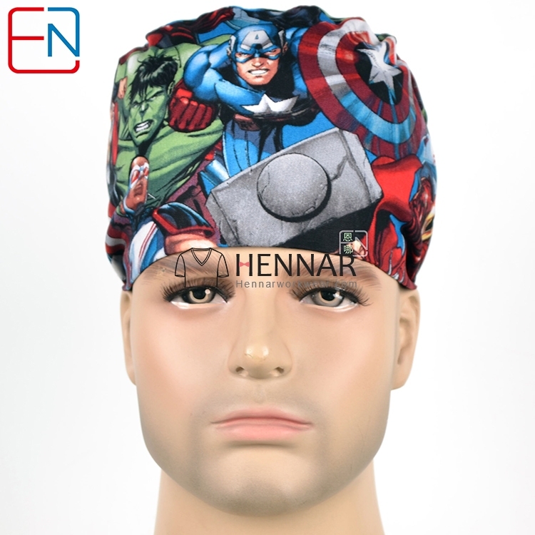 11 prints unisex doctor caps skull caps ,surgical caps in beight with night owls