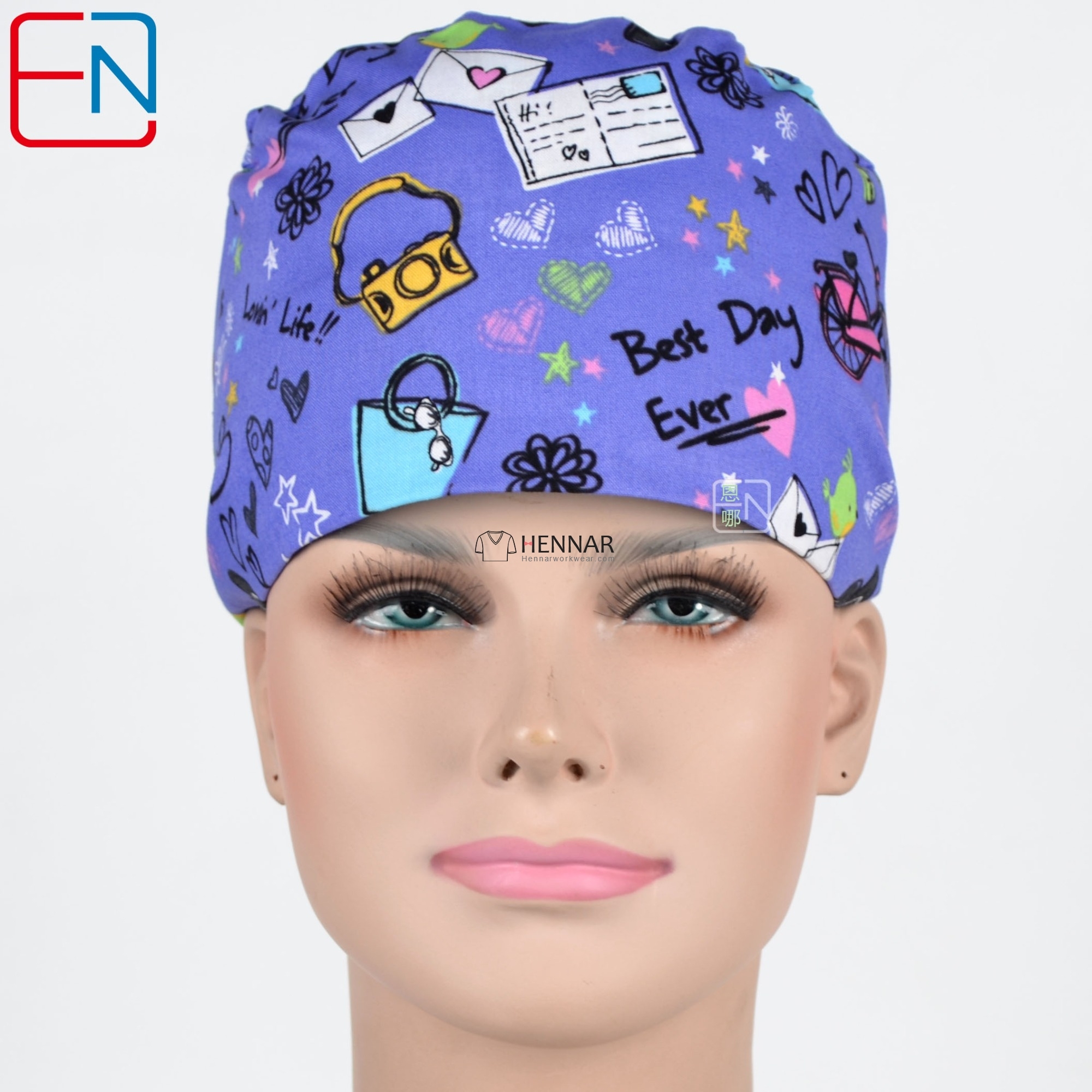 Hennar Unisex Medical Scrub Caps and Surgical Caps