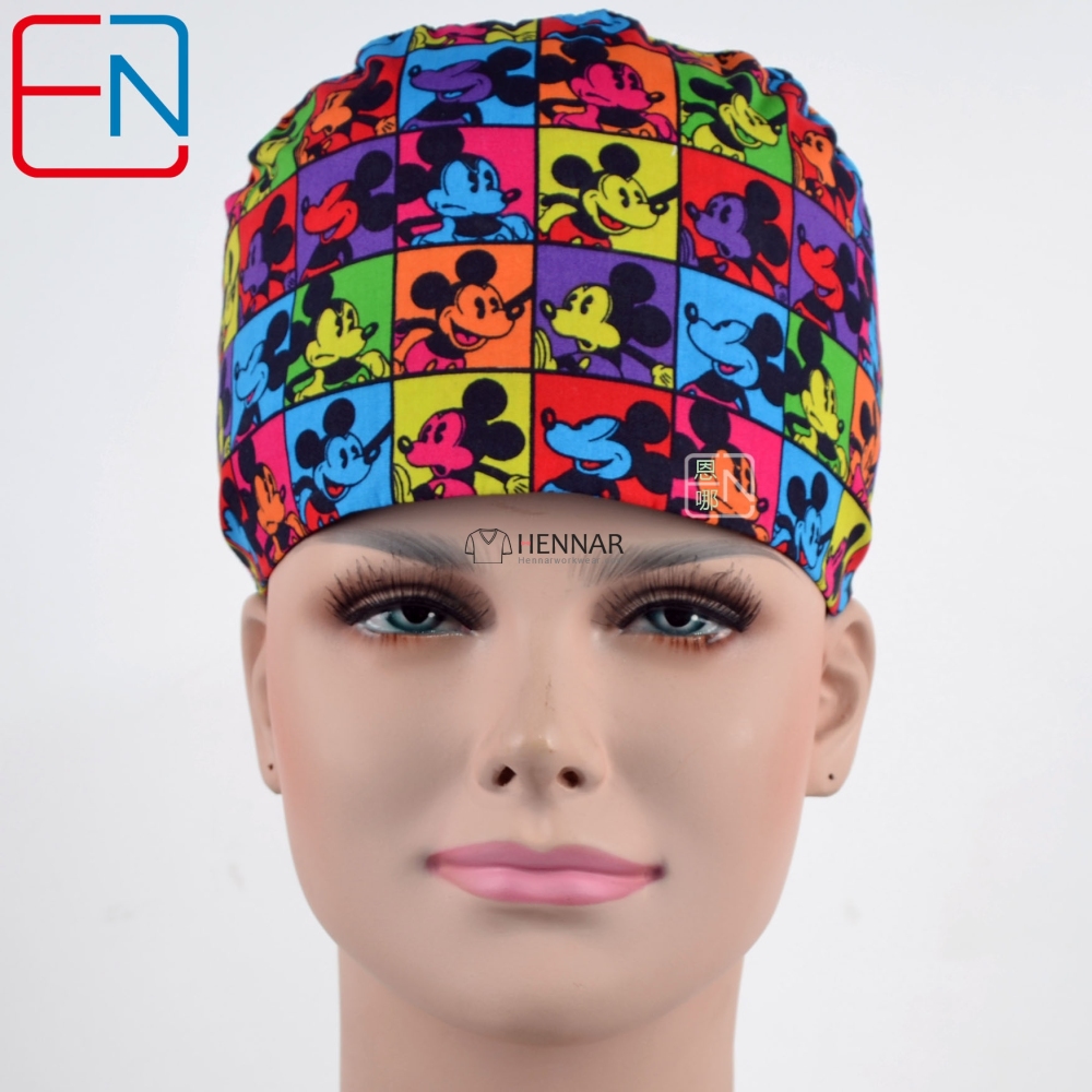 11 Prints Hennar surgical caps with sweatband medical caps scrub caps for women doctors and nurse