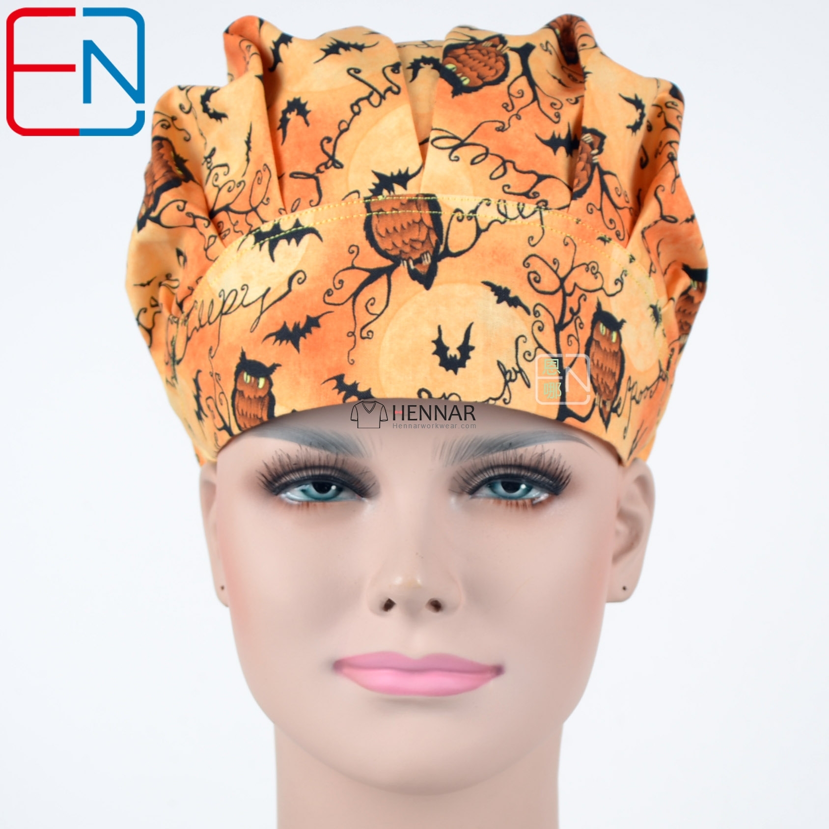 11 Prints Hennar new Surgical caps doctors and nurses cap Hand-painted flower