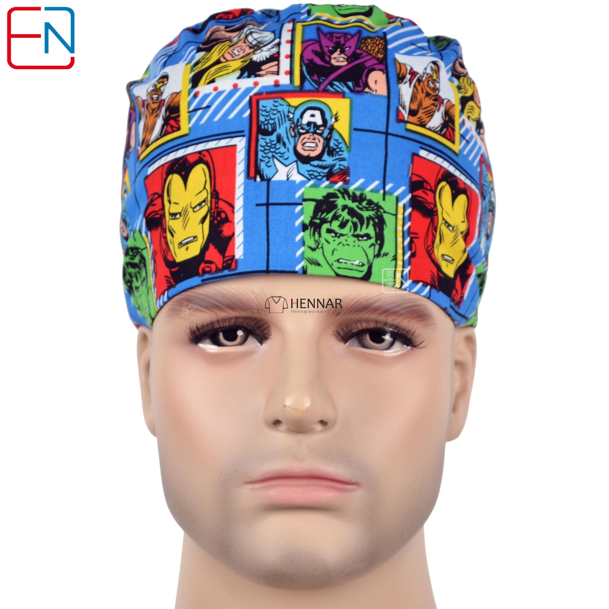 new unisex surgical caps 100% cotton with sweatbands snow flowers with two sizes to fit different size migong