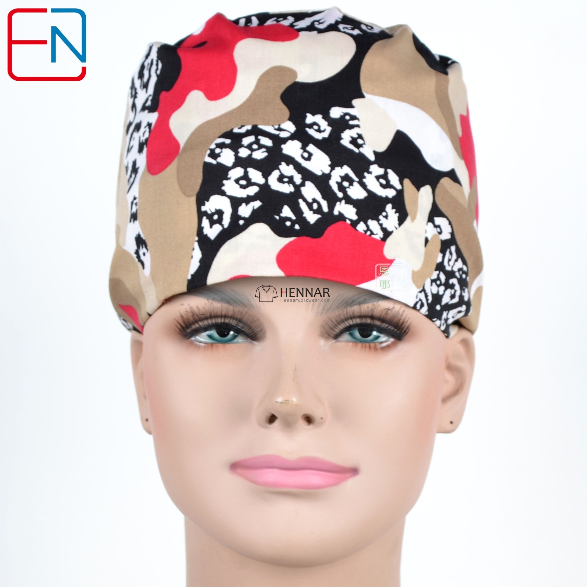 Factory Sales directly big sales medical scrubs in different patterns ,surgical caps 3 sizes scrub caps Mei ya shizhe