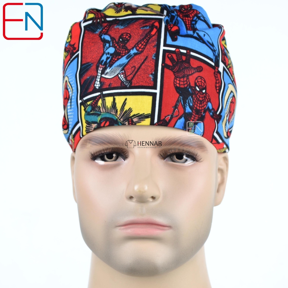 new unisex surgical caps 100% cotton with sweatbands snow flowers with two sizes to fit different size migong