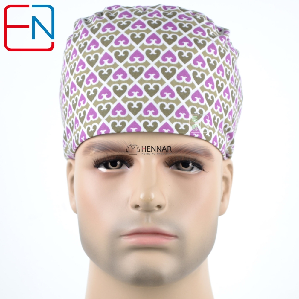 9 Prints Hennar Medical Scrub Caps Surgical Caps for short hair men and women with Sweatbands