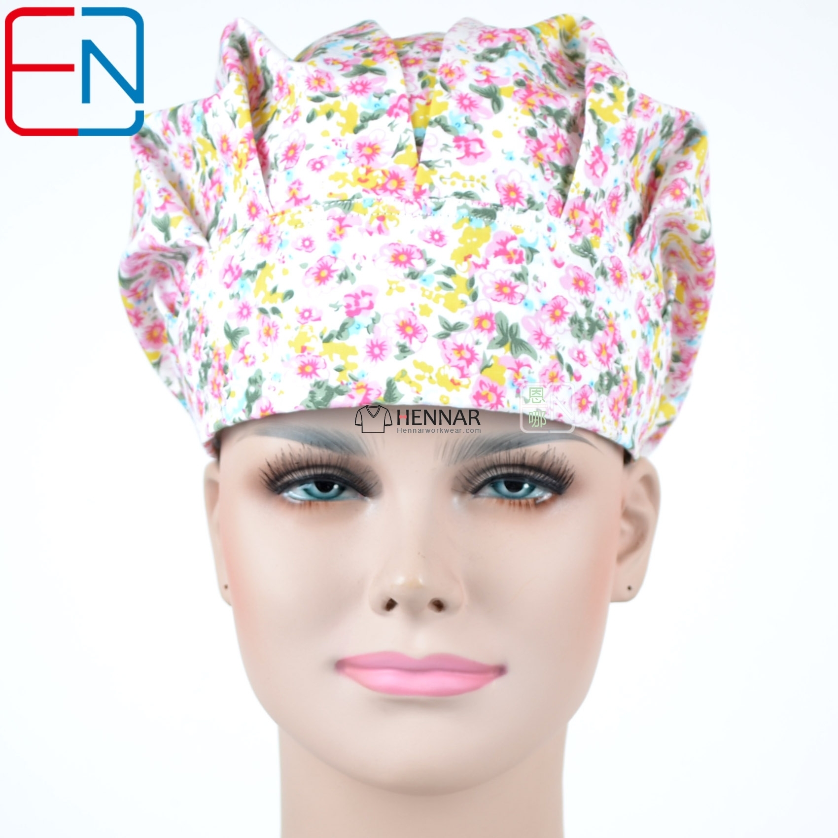 11 Prints Surgical Bouffant Caps ,Medical Bouffant Caps in 100% Cotton with Sweatband