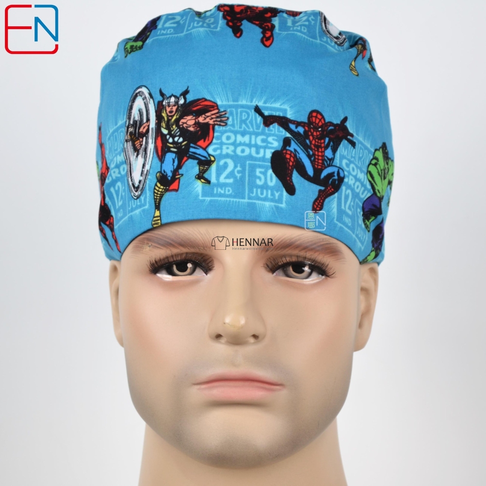 new unisex surgical caps 100% cotton with sweatbands snow flowers with two sizes to fit different size migong