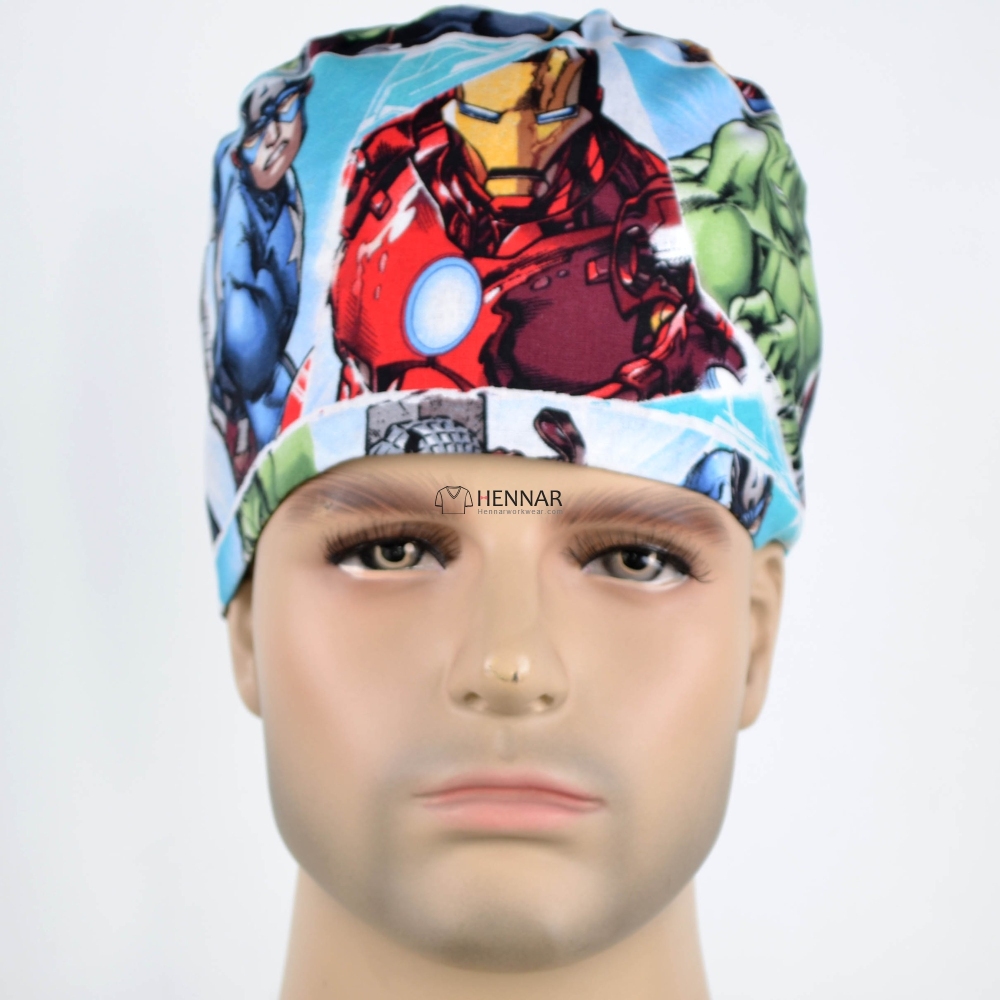 11 prints unisex doctor caps skull caps ,surgical caps in beight with night owls
