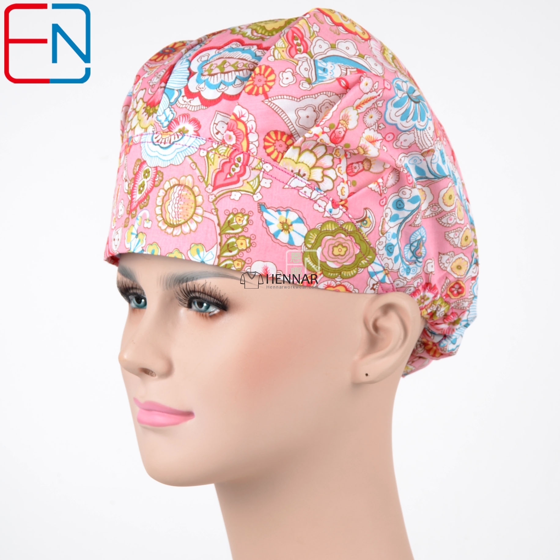 11 Prints New  Women Bouffant Surgical Scrub Medical Chemo Hat/Cap Chun tian lai le