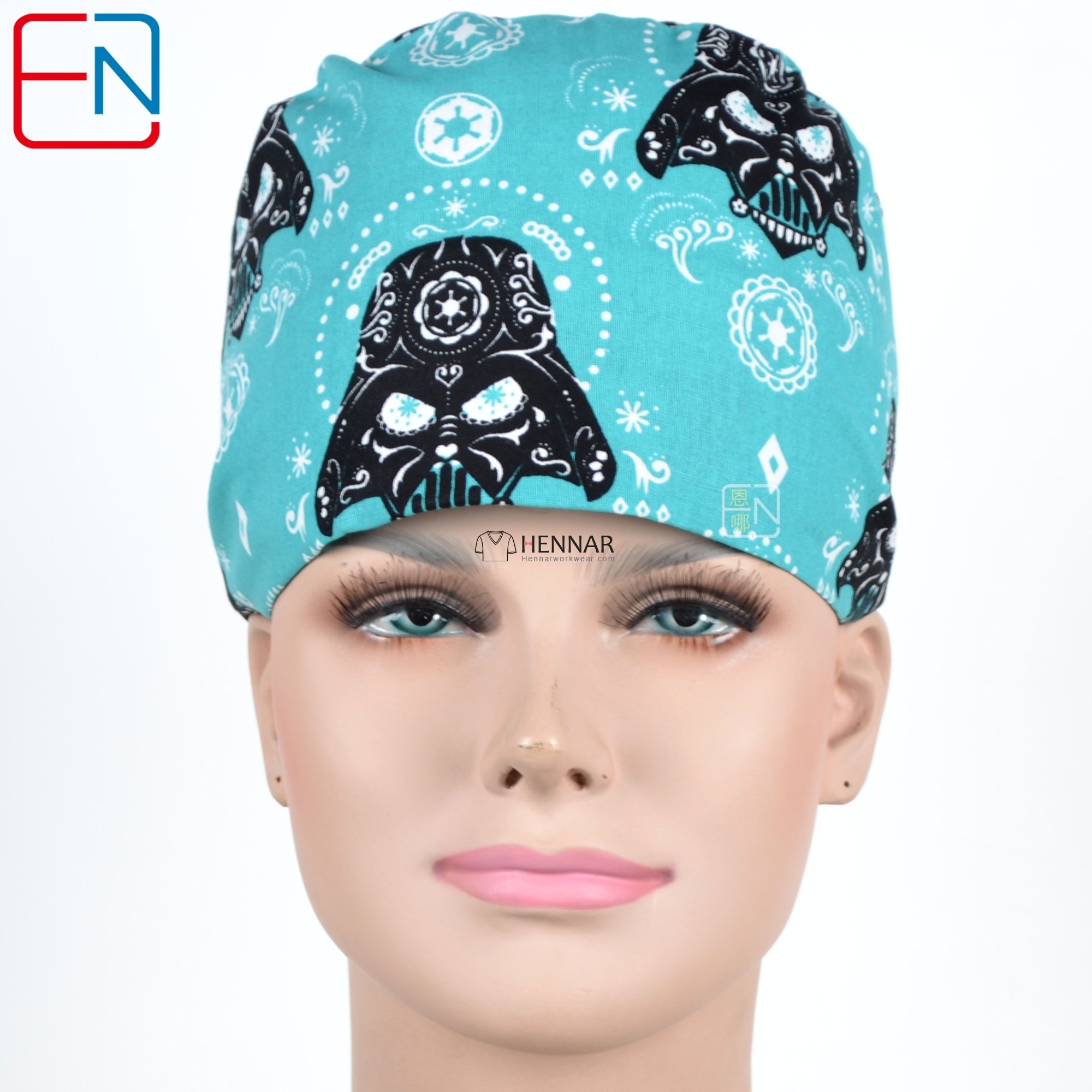 Factory Sales directly big sales medical scrubs in different patterns ,surgical caps 3 sizes scrub caps Mei ya shizhe