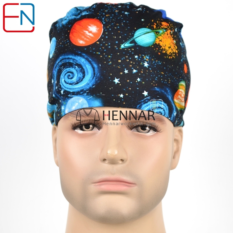 7 Prints 3 sizes surgical scrub caps for men and women 100% cotton surgical caps
