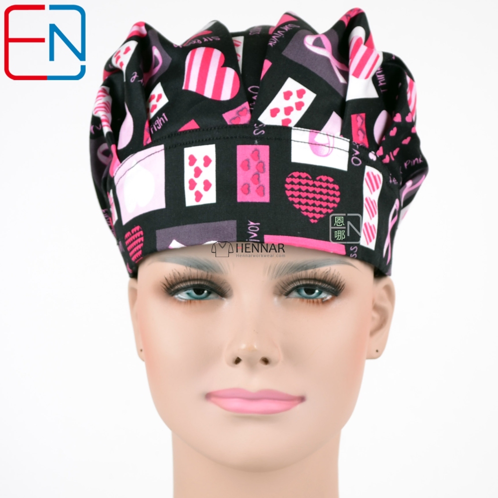 11 Prints Hennar new Surgical caps doctors and nurses cap Hand-painted flower